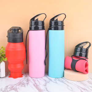 Giải phóng mặt bằng hàng tồn kho gấp Silicone xách tay thể thao ngoài trời chai nước cho cắm trại uống ráp chai nước - Product Image 5