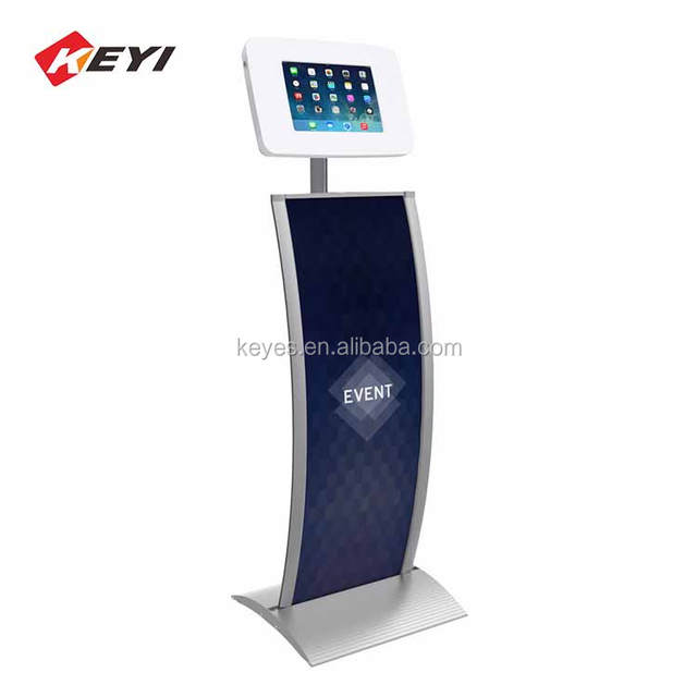 Customized Metal Adjustable Floor Display Racks Android Tablet Kiosk Bank Entrance Display Stand Kiosk Tablet Shelf