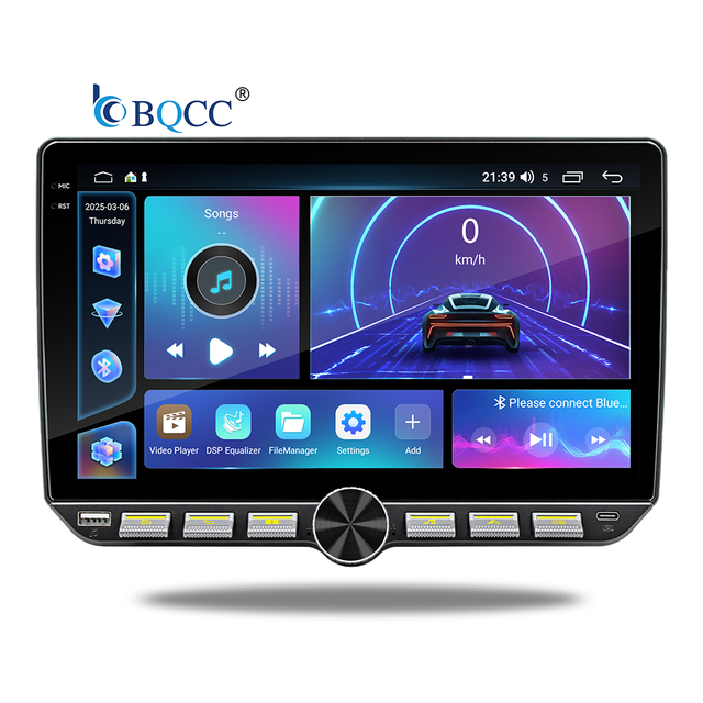 BQCC 10.1" Android Car Radio for Universal 4G WIFI GPS Car Player Wireless Carplay Android Auto RDS BT Colorful Lights Car Radio
