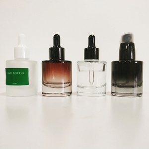 Luxury Skin Care Flat Shoulder Glass <b>Dropper</b> <b>Bottle</b> 30ml 50ml Custom Color Silk Screen Essential Oil <b>Bottle</b> with <b>Dropper</b> Cap - Product Image 5