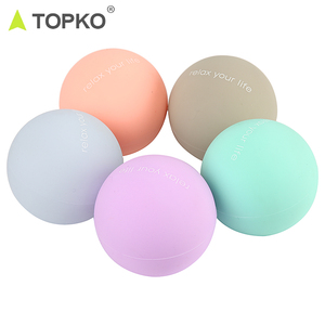 Bola de masaje de lacrosse de silicona azul Rosa ecológica con impresión láser de alta calidad TOPKO - Product Image 1