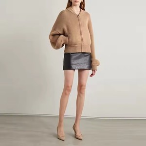 <span class=keywords><strong>Pull</strong></span> personnalisé fabricant de vêtements personnalisé automne hiver marron col en v à manches longues fermeture éclair femmes laine <span class=keywords><strong>cachemire</strong></span> <span class=keywords><strong>pull</strong></span> en tricot - Product Image 3