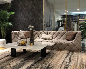 Country Style Living Room Sofa Sets Cheap Velvet Grey Chesterfield Sofa Big Size 3 4 5 Royal Sofas Luxury Living Room Furniture