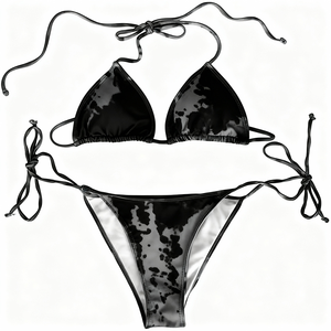 Maßgefertigter Thermochromer Stoff mit Memory-Funktion Bikini Tanga Mikro-Bademode Farbwechselnder Batik-Bikini - Product Image 4
