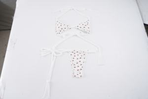 Women's Sweet Collarless 2 Piece Shorts <b>Set</b> Above Knee Padded Cherry Print Bikini Y2K Summer Beach Wear Breathable - Product Image 2