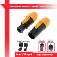 Conector de Alimentación Redondo Macho Powercon True1 20A 250V IP65 a Prueba de Agua para Equipos de Escenario, 3 Pines, con Contactos de Cobre y Carcasa de PC