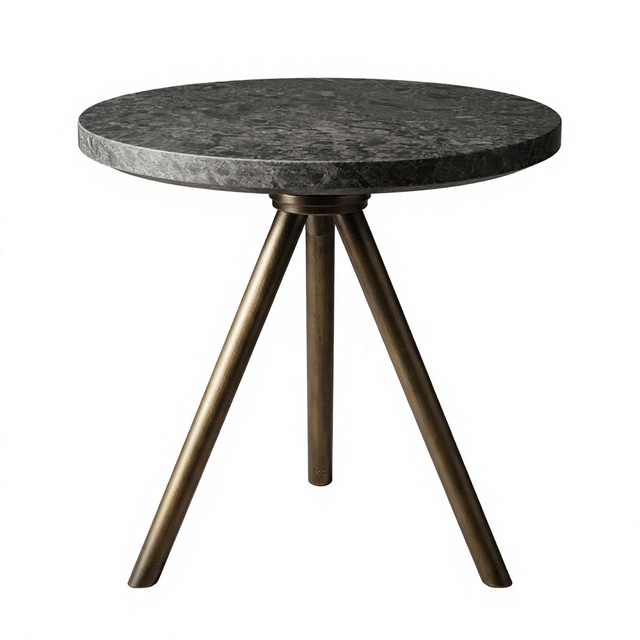 Round Side Table Metal Tripod End Table Modern Living Room Sofa Corner Table