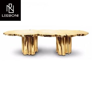 Đồ Nội Thất Nhà Thiết Kế Độc Đáo Bàn Tiệc Thép Không Gỉ Vàng 6 Chỗ Ngồi Sang Trọng Bàn Ăn - Product Image 6