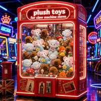 Peluches de chat blanc mignonnes pour machine à grue, peluches douces en gros, prix d'arcade, jouets de centre de jeux, jouets de carnaval, petits cadeaux assortis