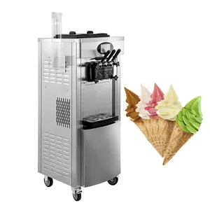 Frozen Yogurt Ice Cream Maker Commercial Soft Serve Ice Cream Making Machine With 2+1 Flavors