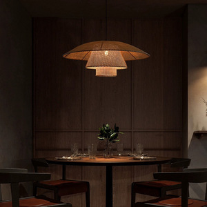 Wabi Sabi Style Rattan Chandelier Round E27 Led <b>Light</b> Source For Tea Room <b>Dining</b> Hotel Guesthouse Decoration - Product Image 2