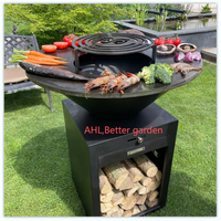 Barbecue au charbon de bois portable robuste de nouvelle conception avec chariot en acier thermolaqué
