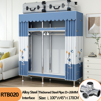 Armoire en tissu imperméable au design simple, avec structure en tubes d'acier, armoire autoportante, armoire portable pour le rangement des vêtements dans la chambre