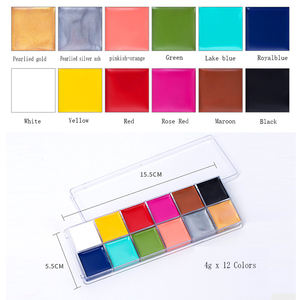 Paletas de Pintura Facial de Grado Cosmético de 12 Colores Kit Profesional de Pintura Corporal y Facial Soluble en Agua <span class=keywords><strong>para</strong></span> Halloween, Obras de Teatro, Navidad y <span class=keywords><strong>Payaso</strong></span> - Product Image 6
