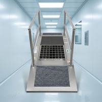 Station d'hygiène certifiée CE en acier inoxydable 304, nettoyeur de chaussures pour salle blanche, nettoyeur de semelles ESD pour laboratoire pharmaceutique GMP