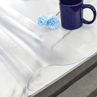 Nappe de table en PVC de 2 mm, 100x180 cm, faible MOQ, transparente mate, imperméable et anti-taches pour la fabrication DIY