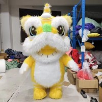 Costume de mascotte de danse du lion chinois traditionnel, costume gonflable de lion en fourrure, bestie mythique, costume de cosplay pour le festival du printemps pour adultes