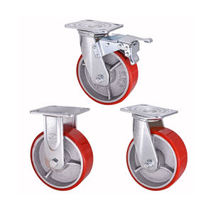 Ruedas Giratorias Industriales Resistentes de Hierro Fundido con Núcleo de Poliuretano PU de <span class=keywords><strong>4</strong></span> Pulgadas y Rodamientos 6203 - Product Image 1