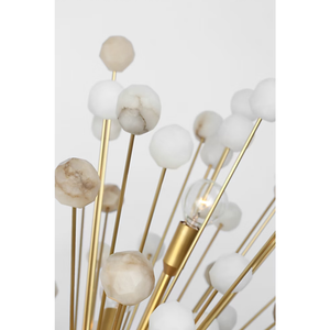 Sputnik Alabaster <b>Chandelier</b>/Pendant/Hanging <b>Light</b> in Hand-Rubbed Antique Brass for Living Dining Kitchen 110V - Product Image 5