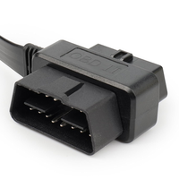 OBD2 kabel ekstensi 16 Pin OBD2 Splitter, adaptor kabel 1 pria dan 2 wanita, desain datar tahan lama