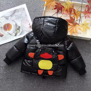 Vestes d'hiver chaudes pour bébés et enfants, en denim à imprimé animal, réversibles, pour garçons, vêtements d'hiver respirants en coton - Product Image 2