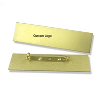 Fabricant personnalisé serveurs Rectangle métal or plaque impression gravé Logo nom étiquettes revers insigne avec épingle