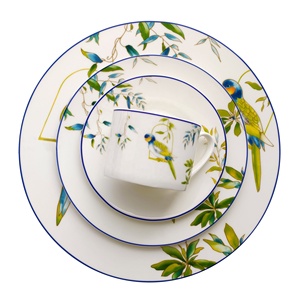 Assiette à steak et assiette à soupe en porcelaine fine de style pastoral américain pour la maison - Product Image 2