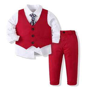 Bel piccolo ospite per bambini formale Set di spettacoli di pianoforte di nozze invernali stile inghilterra Baby ragazza vestito vestito per ragazzi - Product Image 3