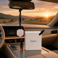 TopOne Coffret Parfum Auto avec Pierre Diffuseur Forme Rose et Huile Parfumée pour Trajets Quotidiens