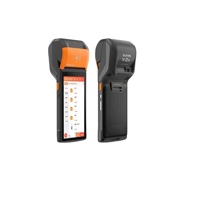 Android 11 V2S Label & NFC POS Terminal Handheld Cash Register Machine with Touch Screen Receipt Printer Connectivity Via WiFi