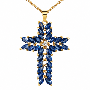 Collar con Colgante Azul Marquesa para Mujer, Diseño Simple, Accesorio para el Cuello de Uso Diario - Product Image 1