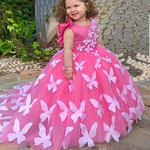 S0857N 2026 enfants princesse <span class=keywords><strong>robe</strong></span> papillon <span class=keywords><strong>robe</strong></span> de mariée longue jupe mode fleur fille <span class=keywords><strong>demoiselle</strong></span> <span class=keywords><strong>d</strong></span>'<span class=keywords><strong>honneur</strong></span> petit hôte <span class=keywords><strong>robe</strong></span> rose - Product Image 2