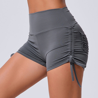 Shorts de sport taille haute en gros, anti-transparence, avec effet froncé élastique pour rehausser les fesses, shorts de yoga sexy pour le lifting des fesses