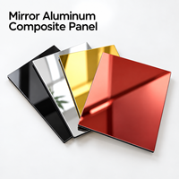 Panneau composite en aluminium miroir noir 3 mm, plaque ACP pour murs intérieurs décoratifs