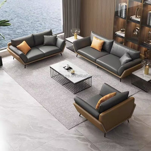 Ensemble de canapés de direction modulaires modernes en cuir écologique, durables, personnalisables en couleur et en taille, Lovezone, pour bureau à domicile, salon - Product Image 6
