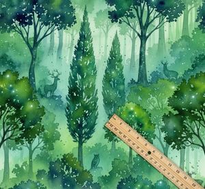 Tela de tapicería estampada con diseño de bosque de pino mágico de primera calidad, por yarda, con patrón de naturaleza de bosque etnópolo, tela para muebles. - Product Image 4