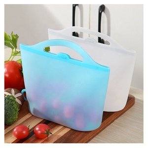 Custom Logo Eco-Friendly Reusable Food Pouches Ziplock Leakproof Bpa Free Silicone Food <b>Storage</b> <b>Bags</b> for Packing Food - Product Image 1