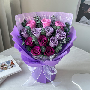 Bouquet di Rose Stabilizzate di Lusso, Regalo <span class=keywords><strong>per</strong></span> San Valentino e Laurea, Rose Eterne Premium di Lunga Durata 3-5 Anni - Product Image 3