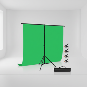 1x2m T Şekilli Fotoğraf Stüdyosu Fotoğrafçılık Arka Plan Kiti Yeşil, Ürün Fotoğrafçılığı için Destek Standı Çapraz Çubuk Braketi ile - Product Image 2