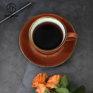 Bicchieri speciali di lusso in ceramica tè caffè <span class=keywords><strong>tazze</strong></span> in ceramica stoviglie all'ingrosso tazza ristoranti tè tazza in ceramica con piatto - Product Image 2