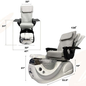 Sillas de pedicura de masaje eléctricas de lujo 2024, masaje de pies de hidromasaje para uñas, manicura T4 Spa 2, sillas de pedicura negras, imágenes - Product Image 5