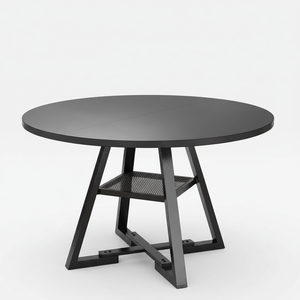 <span class=keywords><strong>Tavolo</strong></span> da Pranzo Rotondo in Legno Rustico <span class=keywords><strong>Marrone</strong></span>, Stile Fattoria per Sala da Pranzo - Product Image 6