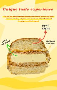 Helado Suave Estilo Hamburguesa Abink (<span class=keywords><strong>Precio</strong></span> de Fábrica). Sabor a Té de Huevo, Empaquetado en Bolsa, Listo para Comer. - Product Image 2