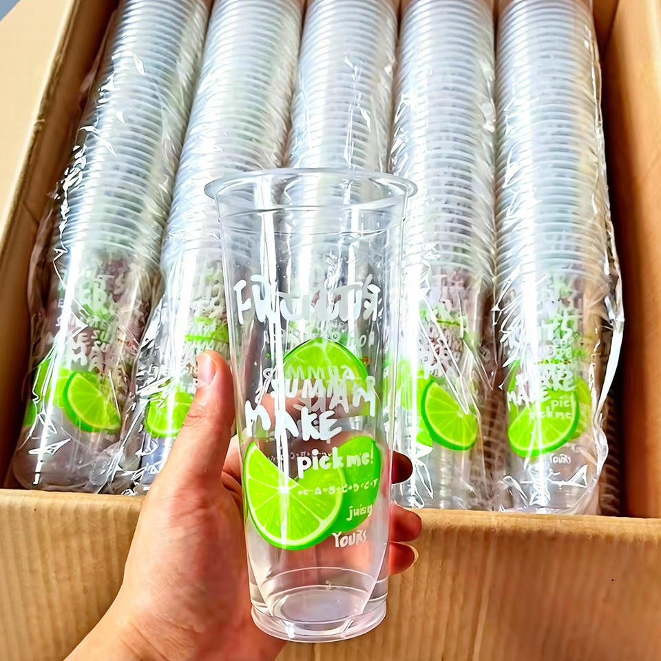Custom LOGO Disposable Hot Cold Coffee Plastic Cup Takeaway Boba Tea ...