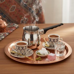 Ensembles de casseroles en gros 24oz/12oz/6oz Réchaud de table <span class=keywords><strong>Pot</strong></span> à lait et à beurre <span class=keywords><strong>Pot</strong></span> arabe en acier inoxydable Cafetière turque - Product Image 4