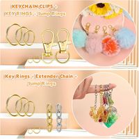 Nouvelle vente chaude transfrontalière : Kit de 990 pièces pour la fabrication de porte-clés, matériaux de bijoux DIY faits à la main, ensemble de sacs et accessoires de chaînes à crochets