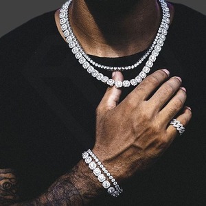 Collier chaîne tennis classique en moissanite plaqué argent, le plus vendu, pour femme, idéal au quotidien et pour les événements spéciaux, à prix abordable - Product Image 5