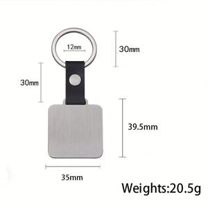 Factory Customized Stainless Steel PU Keychain Laser Engraving Blank UV Printing <b>square</b> Company logo - Product Image 2