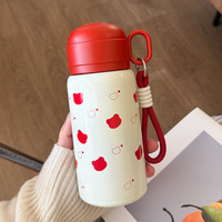 Nouvelle gourde isotherme minimaliste en acier inoxydable, tasse à paille esthétique pour étudiant, bouteille d'eau mignonne, tasse compacte portable