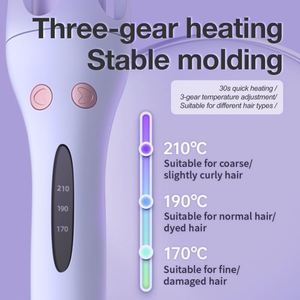 Rizador de Pelo Automático con Calentamiento Rápido, Varita de Peinado Giratoria Automática, Pantalla LCD, 3 Temperaturas - Product Image 5